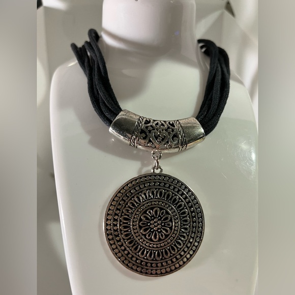 scrolls and dots Jewelry - Scroll and Dots Large Pendant Necklace